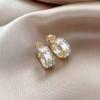 French Elegant Four-Leaf Flower Earrings, Exquisite Micro-Inlaid Zircon Stud Earrings, Light Luxury Temperament, High-End Earrings For Women