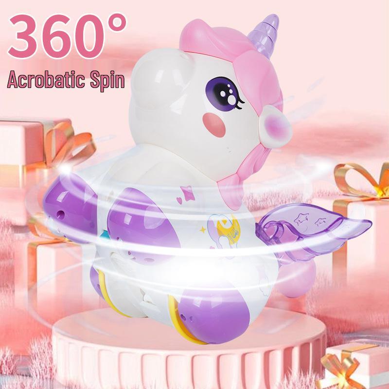 Unicorn Toy for Girls: Rechargeable Rotating Electric Light-Up with Music