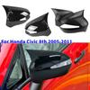 For Honda Civic 8th 2005 2006 2007-2011 ABS Car Rearview Side Mirror Cover Wing Cap Exterior Door Housing Trim Adhesive Sticker