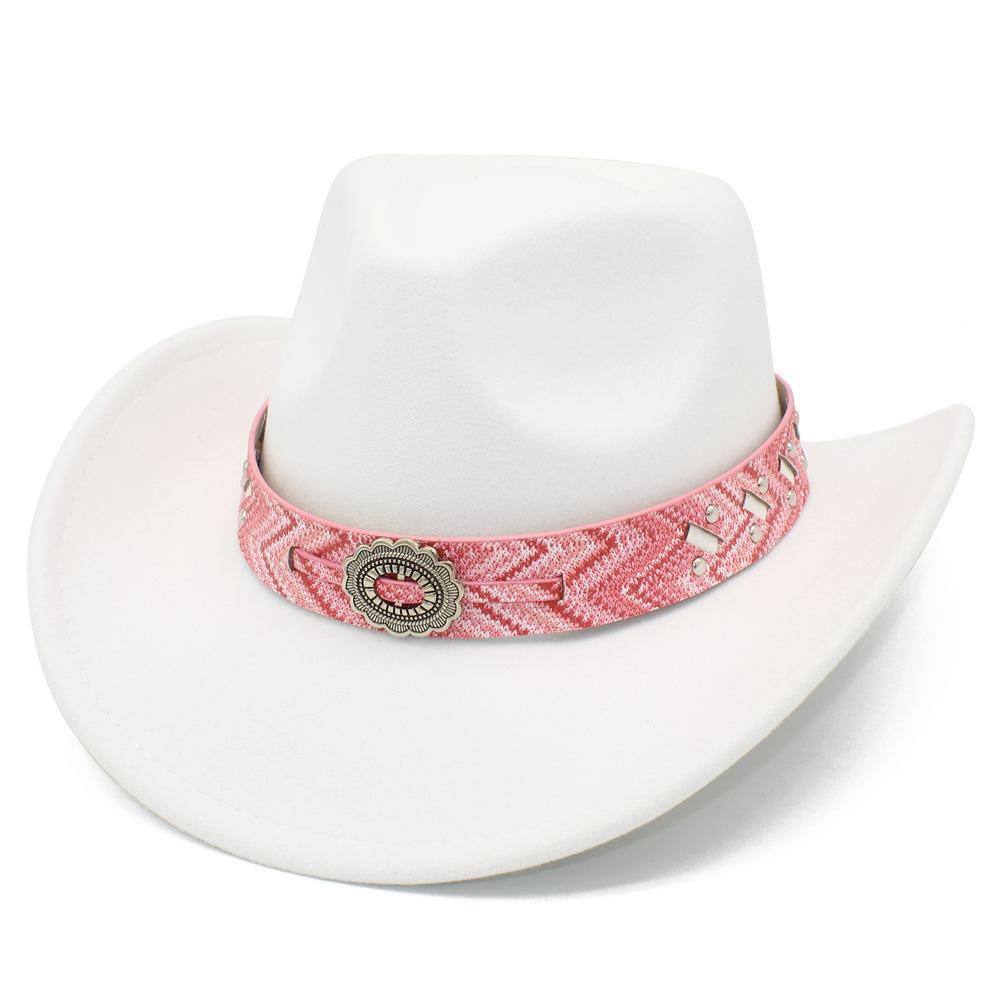 European and American retro style western cowboy hat female elegance crimping design party top hat fashion literary jazz hat