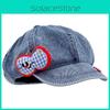 Denim Fruit Button Beret Hat With Cloud Design For Womens Spring Casual