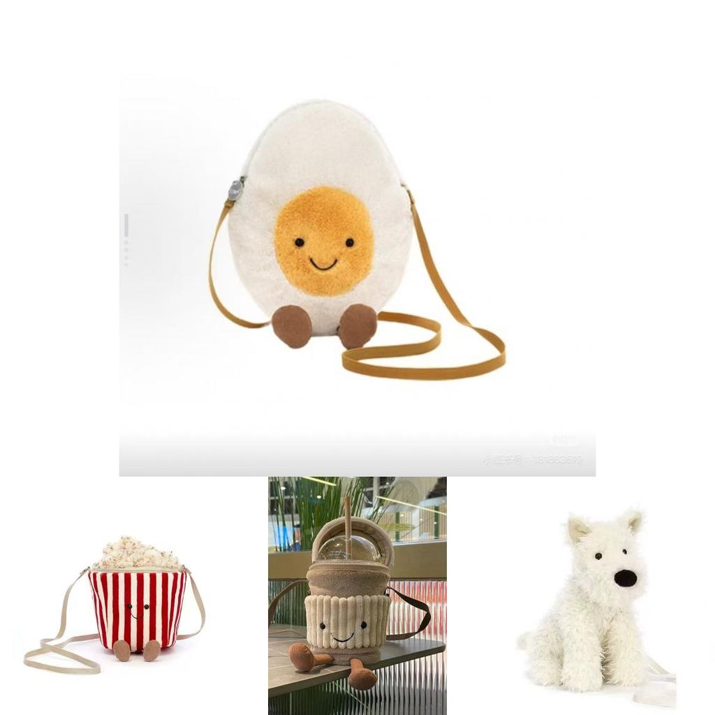 Croissant Plüschtasche mit Reißverschluss für Frauen und Teenager