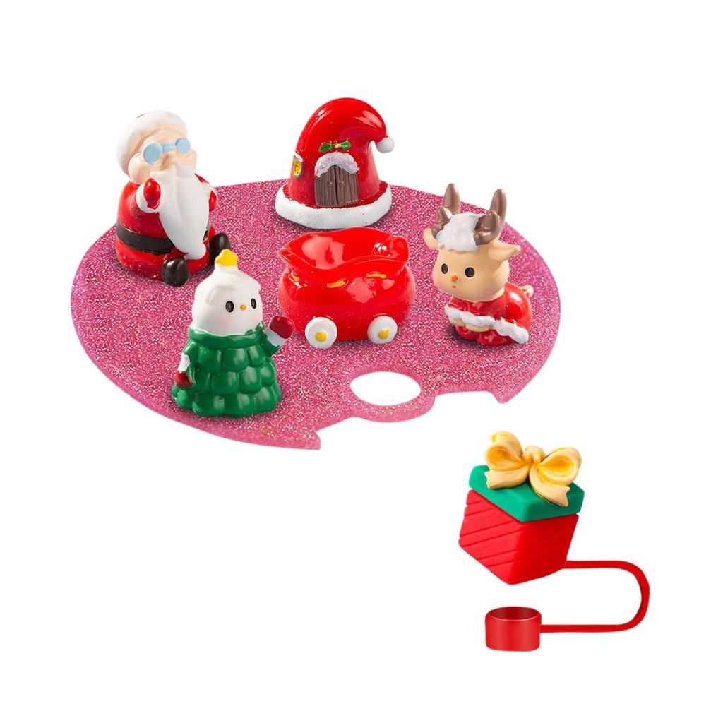 Becherdeckel Feste Namensplakette 40OZ Mikro L Dekoration Mit 10mm Silikon-Strohhalmabdeckung, Weihnachten DIY Deckelaufkleber Becherdeckel Strohhalmabdeckung, Geeignet Für 40oz