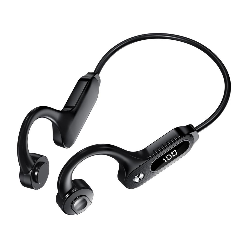New Stereo Bluetooth 5.3 Bone Conduction Sports Earphones with Card Slot - Compatible with Android and Apple Devices.