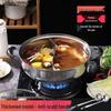 Yin-Yang Verdickter Edelstahl Hot Pot mit Deckel - Klare Suppe Shabu-Shabu Flachboden-Design, Kompatibel mit Gewerbeinduktionskochfeldern