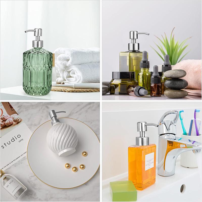 1/2Pcs Pump Dispenser Stainless Steel Soap Dispenser Pump for Standard 28/400 (26 Mm - 28mm) Neck Size Liquid Dispenser Tool