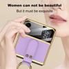 Phone Case For Samsung Galaxy Z Flip3 /4 5gcase Ring Holder Stand Crossbody Shoulder Strap Silicone Anti -Scratch Shookproof Cover