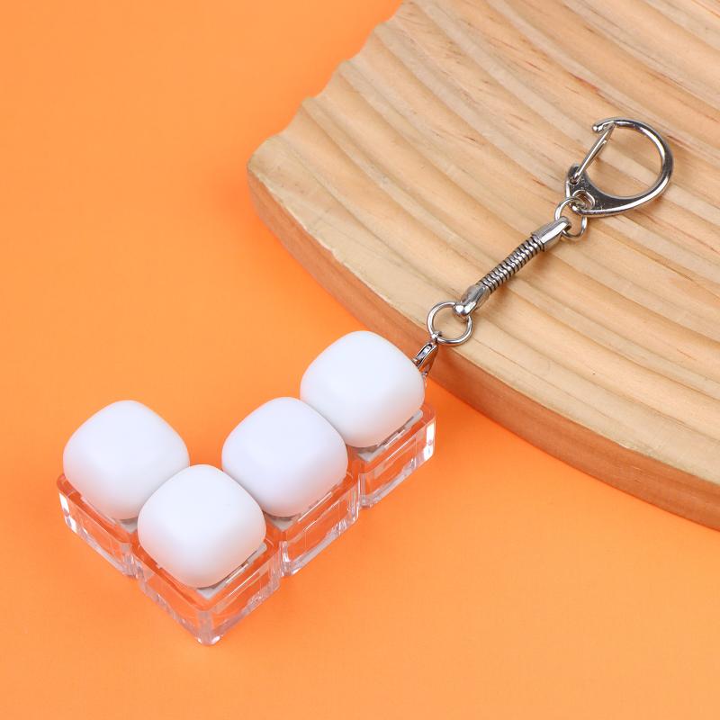 Relaxing Diy Keyboard Keychain Keycap Keys Button Finger Keyboard Cap 1/2/3/4/9Keys Relief Stress Clicker Toy Child Adult