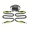 Dog Leash with Waist Bag Reflective Retractable Leash for Two Dogs Hands-Free Running Leash with Padded Handles Night Safety Walking Gear