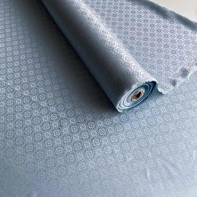 100x114cm Four-Leaf Diamond Jacquard Silk Sambu Satin for New Chinese-Style Qipao, Hanfu, and Traditional Garments