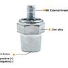 One Pair Zinc Alloy Battery Side Terminal Charging Posts Fit 8mm Positive (+)