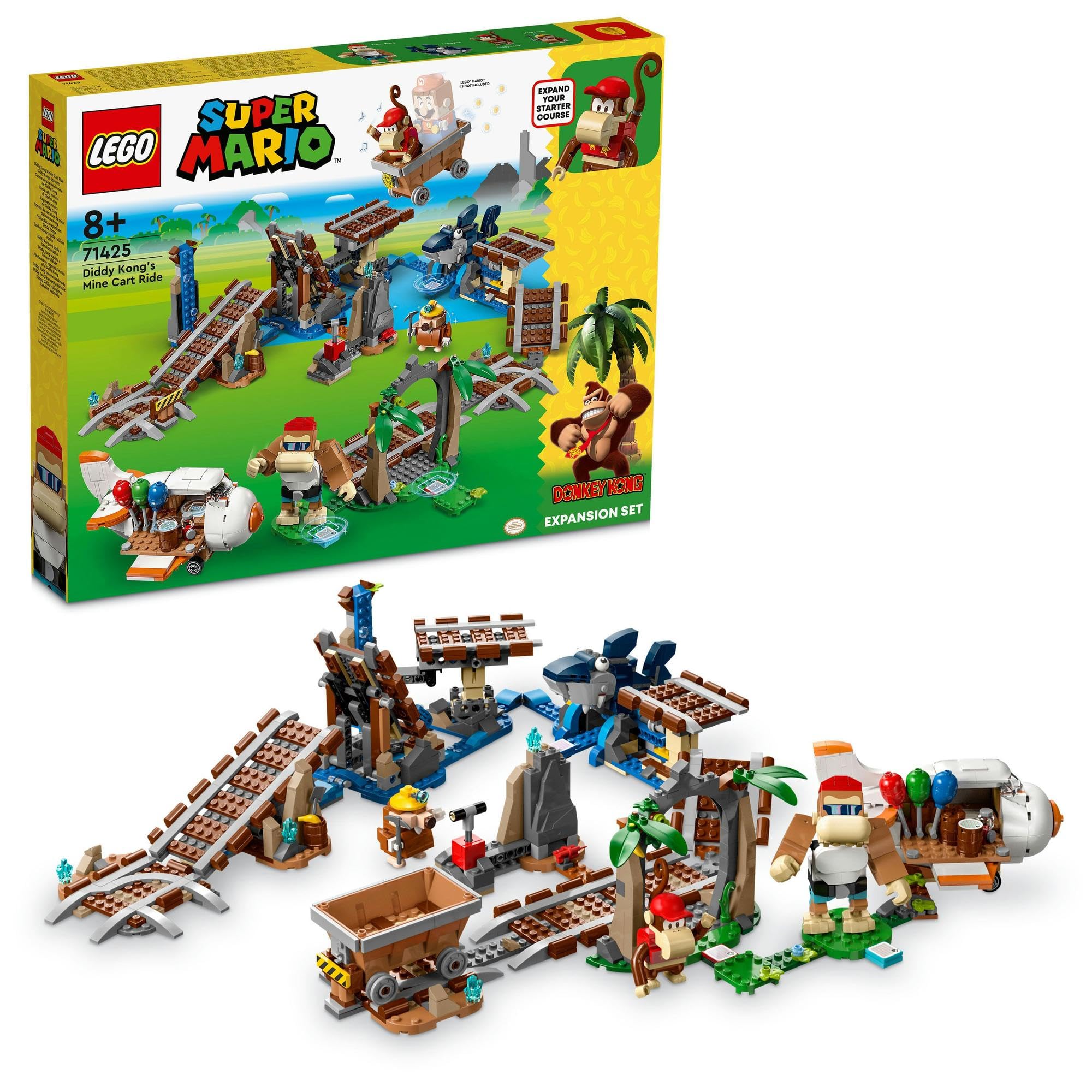 

LEGO Super Mario & Diddy Kong Trolley Ride Gift 71425 Toy Blocks Birthday Gift Adventure Boys and Girls Ages 8 and Up