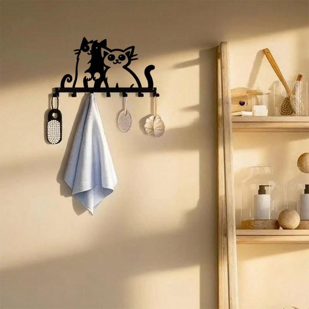 Metal Key Holder Wall Mount 7 Hook Rustproof for Keys Towels Coats Kitchen Bathroom Entryway Durable Pet Friendly Home Decor