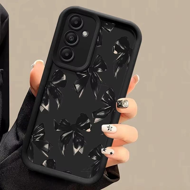 Luxusní červená mašle pro pouzdro Samsung Galaxy S24 S23 S22 S21 Ultra Plus Fe A55 A54 A53 A52 A35 A25 A15 A14 5G Telefon Y2k Kryt