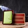 Vertical Bright Women's Purse with a Coin Holder with a Zipper Made of Genuine Leather Flotar CANPELLINI Wallet 21603 Light Green