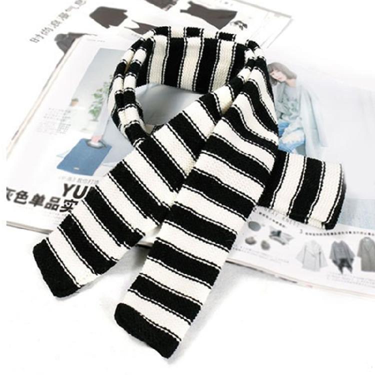 Striped Scarf Long Knitted Scarf Neck Warmer Women Scarf Lightweight Neck Wrap