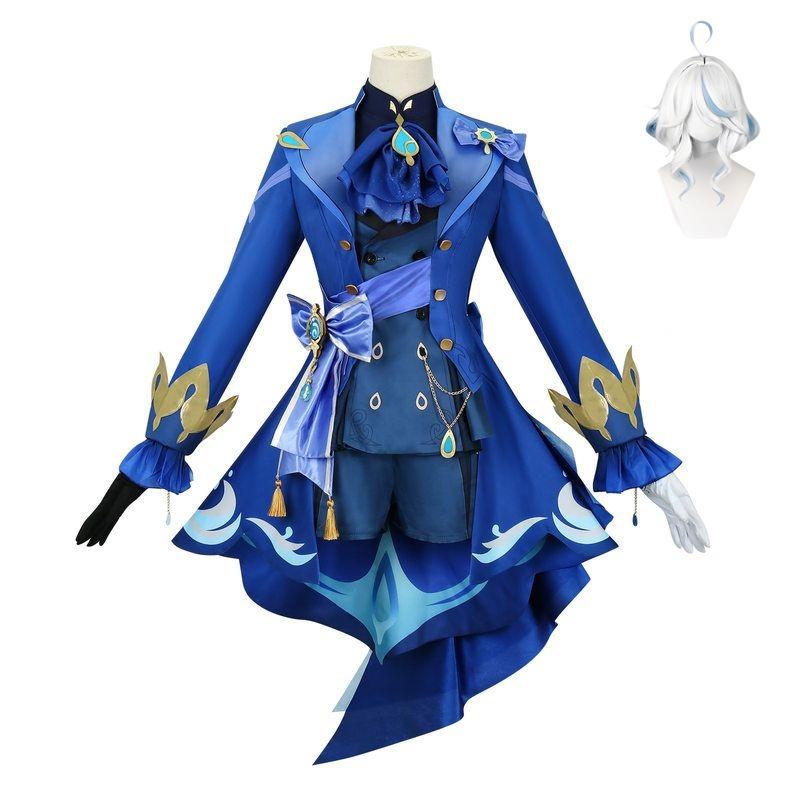 The original god cos clothing fu Carlos Fontaine black and white Funina water god cosplay clothing animation elegant wind