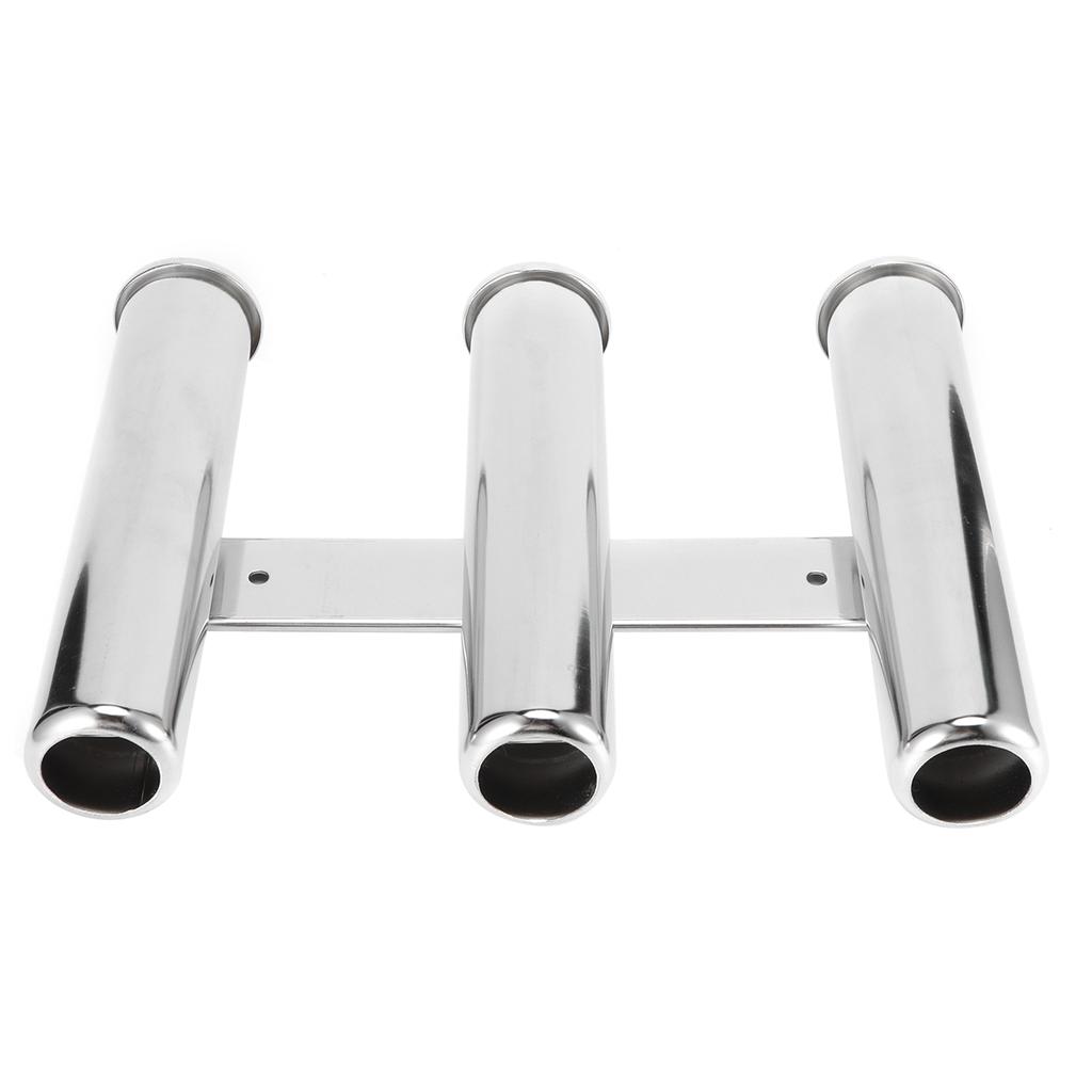 3 Tube Fishing Rod Holder Rack Stainless Steel Marine Yacht Boat Hardware Accessory