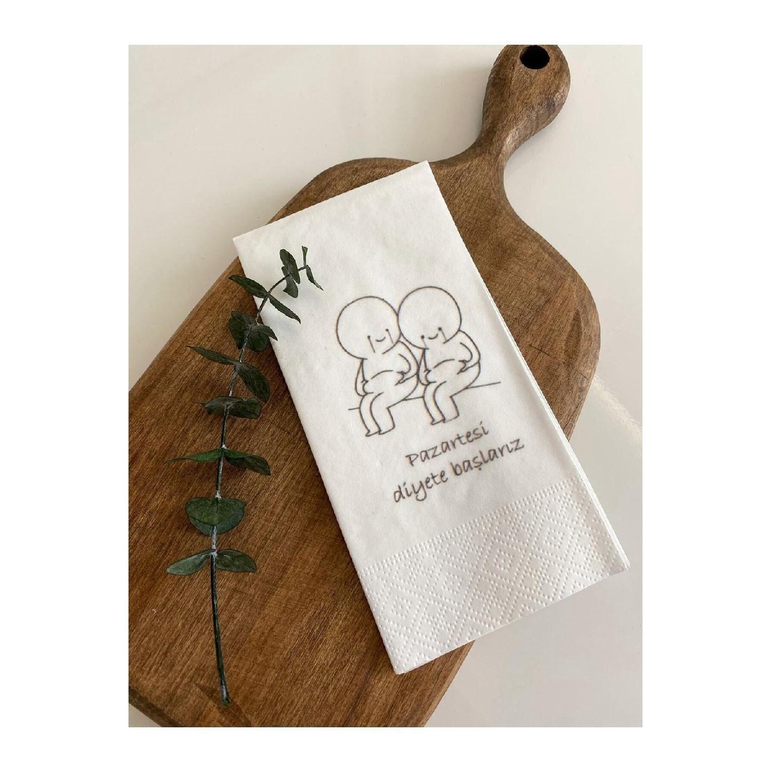 

Presentation Napkin With Motto we Start Diet On Monday , 16-pack