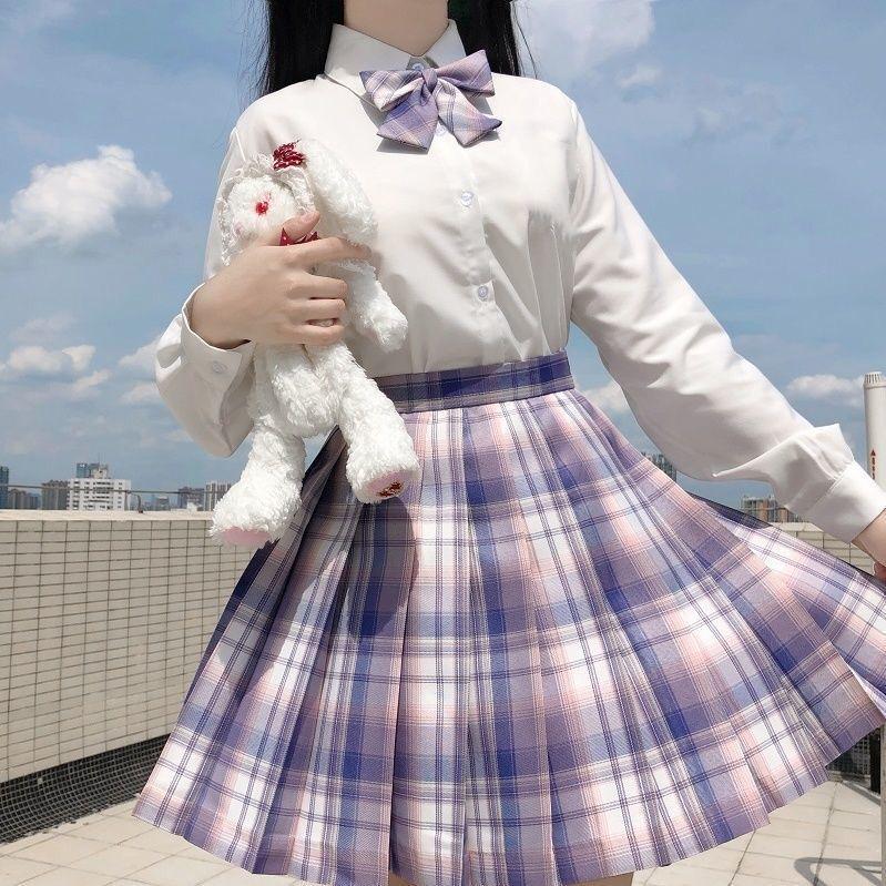 Authentic Japanese JK School Uniform Set - Gentle Cut Sailor Suit with Pleated Skirt
