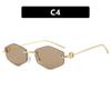 JYL Rimless Polygon Sunglasses UV400 Metal Ocean Lens Street Style / S092