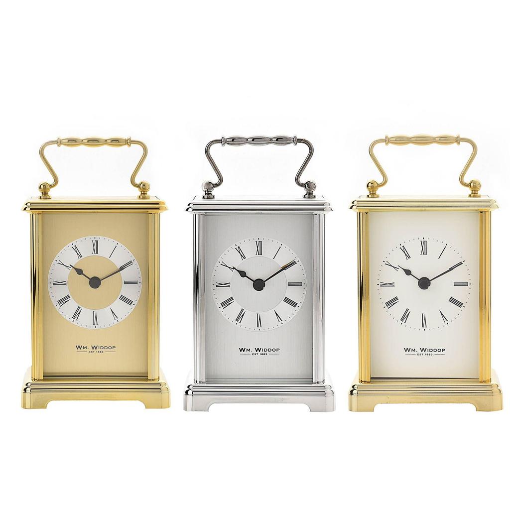 Wm.Widdop Carriage Clock - 2 tone gilt dial