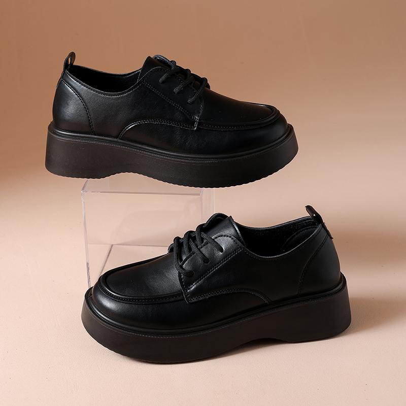 Fashion CRLAYDK Retro Women's Business Loafers Casual Leather Comfortable Shoes Slip On Penny Work Flats Walking Platform Moccasins