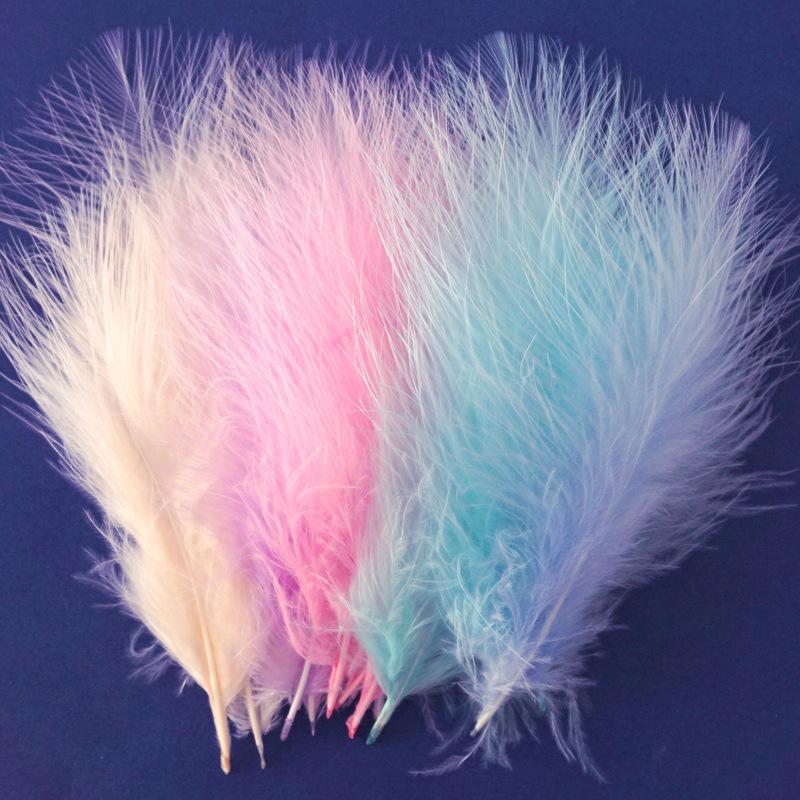 50Pcs Macaron Feather Color Turkey Full Velvet, Dream Catcher Hair Accessories Diy Handmade Materials Bouquet Stage Wedding Decoration