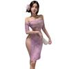 Plus Size Sexy Lace Off-Shoulder Nightgown for Women