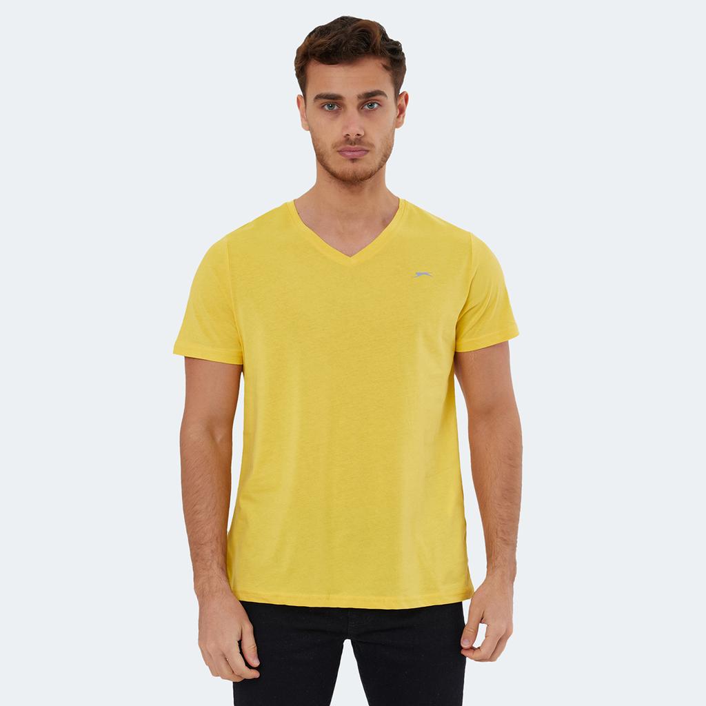 Slazenger Maglietta Uomo A V Manica Corta – 100% Cotone – Tinta Unita Con Logo Ricamato - 2