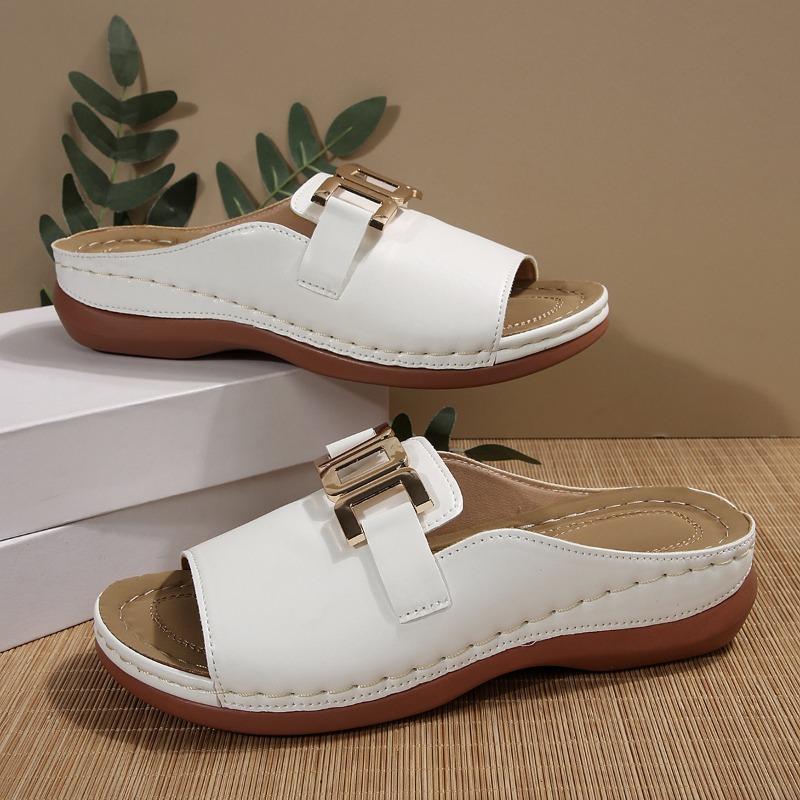 Damskie Letnie Klapki na Platformie Plus Size z Odkrytym Palcem i Jednym Paskiem