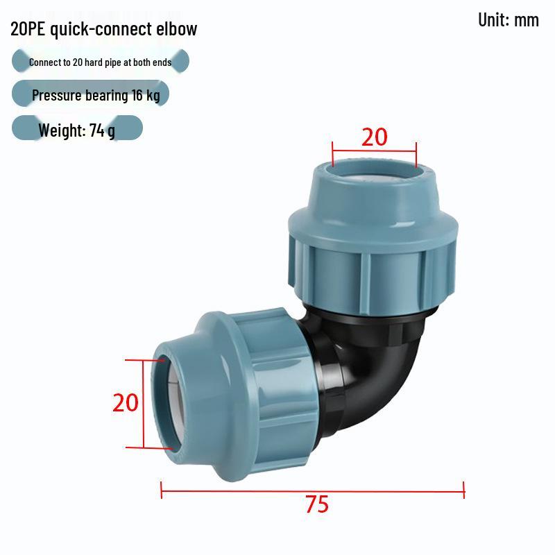 Quick Connect PE Pipe Fittings: Live Joint Tee, Elbow, Ball Valve - No Hot Melt Required