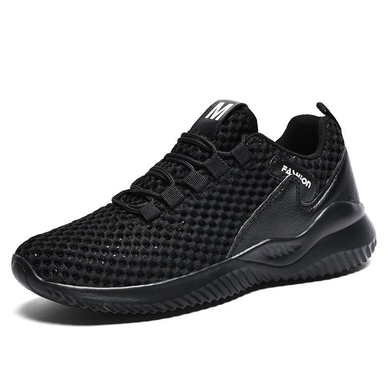 Men's Shoes Sports Shoes Summer Hollow Mesh Breathable Running Shoes Large Size Hole Shoes Single Mesh Sandals Inner Height Increase Shoes
