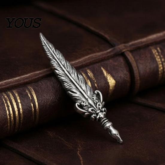 Decorative Clothing Accessory 1/2Pcs Vintage Feather Brooch for Men, Alloy Silver Lapel Jewelry, Pin Badge Clothes Bag Hat Scarf Suits Metal
