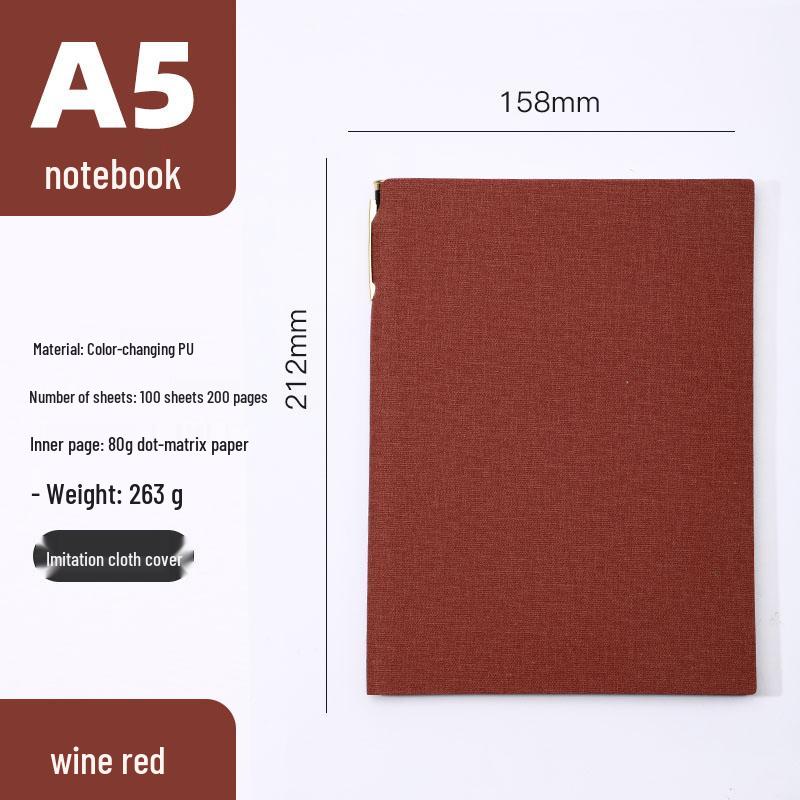 Simple A6 Leather Pocket Notebook with Pen Holder - Ideal for College Students & Business Diaries