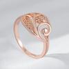 Fashion Glossy  Rose Gold Color Bridal Wedding Ring Ethnic Jewelry Unusual Hollow Flower Daily Ring For Women