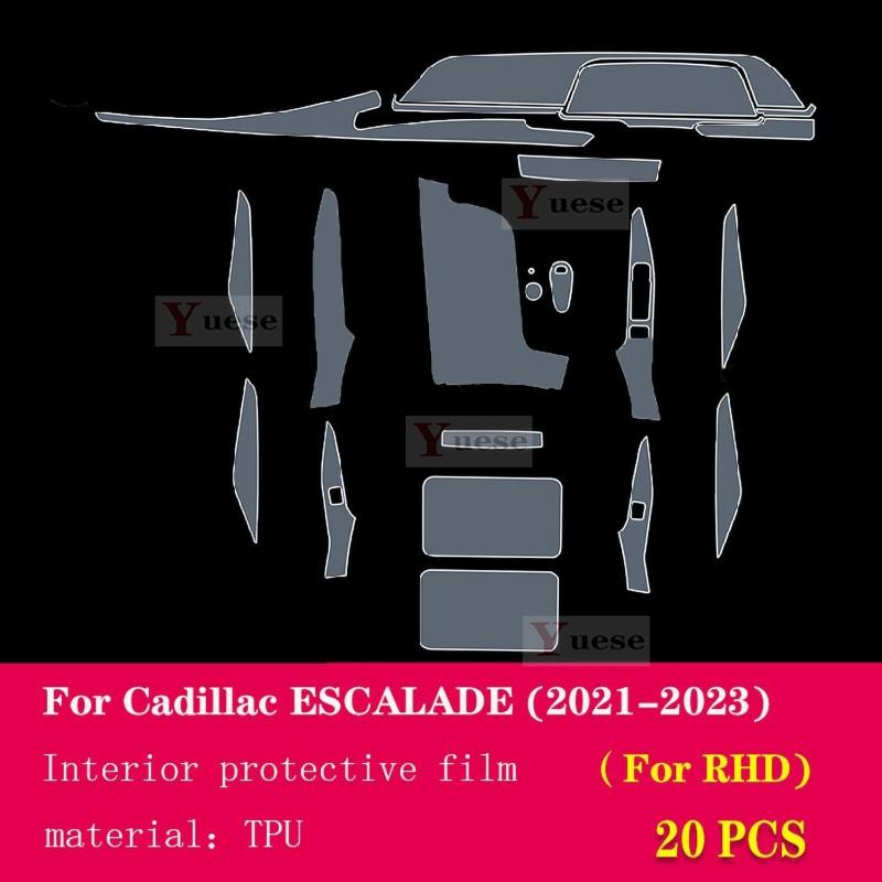 Car Interior Center Console Transparent TPU Protective Film Anti-scratch Sticker For Cadillac Escalade - Left Hand Drive