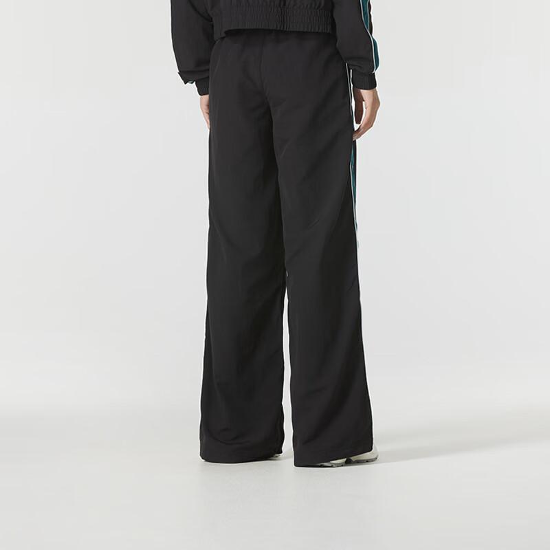 Puma Logo Striped Woven Loose Wide Leg Casual Pants Women bottoms Black 629110-01