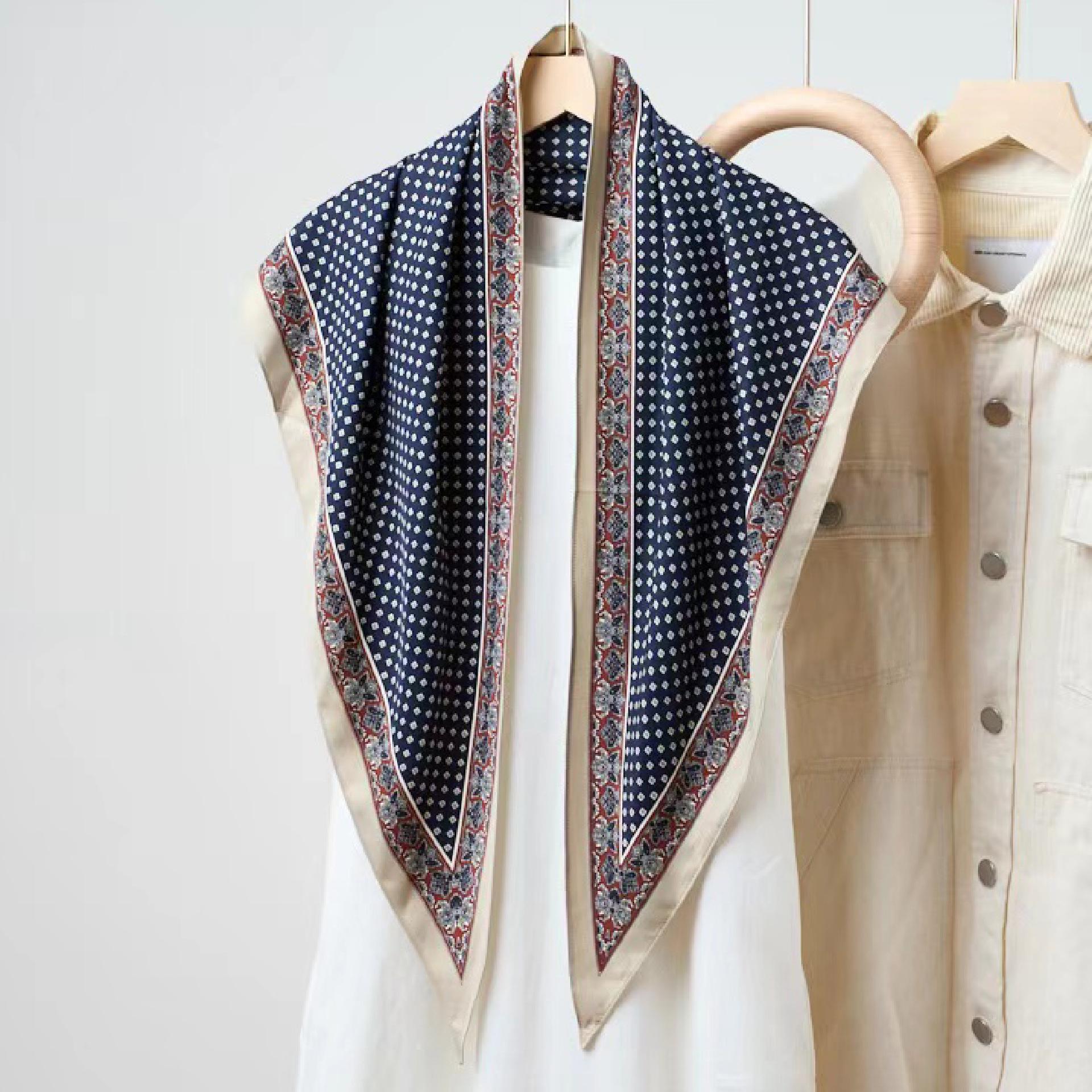 

Аксессуары для талии Треугольный шелковый шарф Пояс-кушак Женское украшение С платьем Аксессуары Пояс Шарф Винтажный Горошек 85*85*135cm