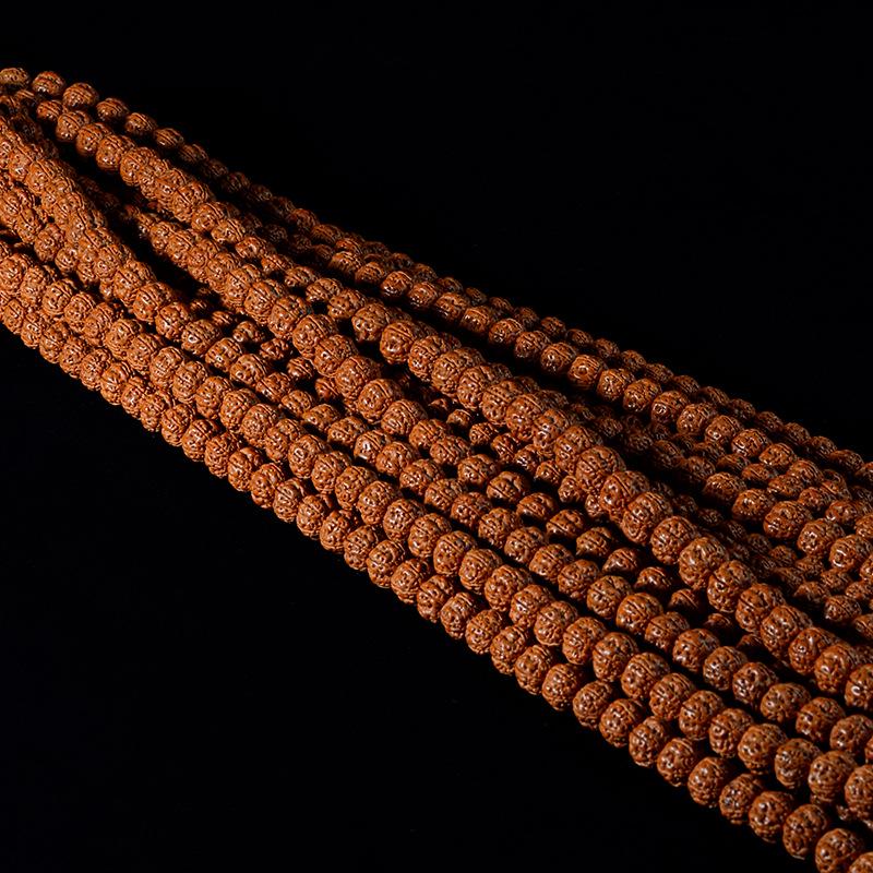 Handcrafted Dragon Scale Bodhi Seed Bracelet with Red Burst Finish