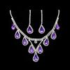 Romantic 2 Pieces/Set Wedding Jewelry Set Shiny Crystal Bridal Jewelry Set Ladies Necklace Earrings