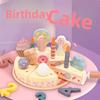 Children Wooden Play Food Set Birthday Cake Accessories Imaginative Fun Gift