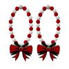 1 Pair Xmas Charm Curtain Tiebacks Wooden Bead Christmas Curtain Ties Beaded Curtain Holdbacks for Drapes Living Room Bedroom Nursery Decor