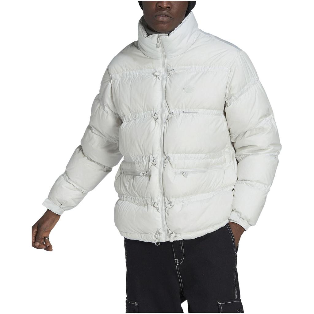 adidas Originals Solid Color Quilted Stand Collar Down Jacket Men Outerwear White HL6786