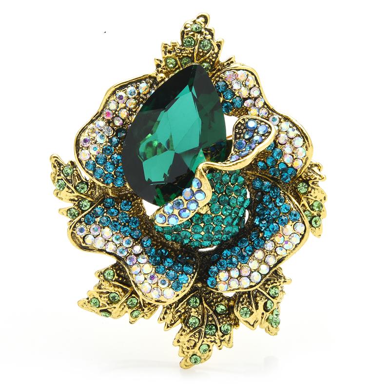 Store Rhinestone Blomsterbrosjer For Kvinner Unisex Farge Bryllup Selskap Brosjenåler Gaver