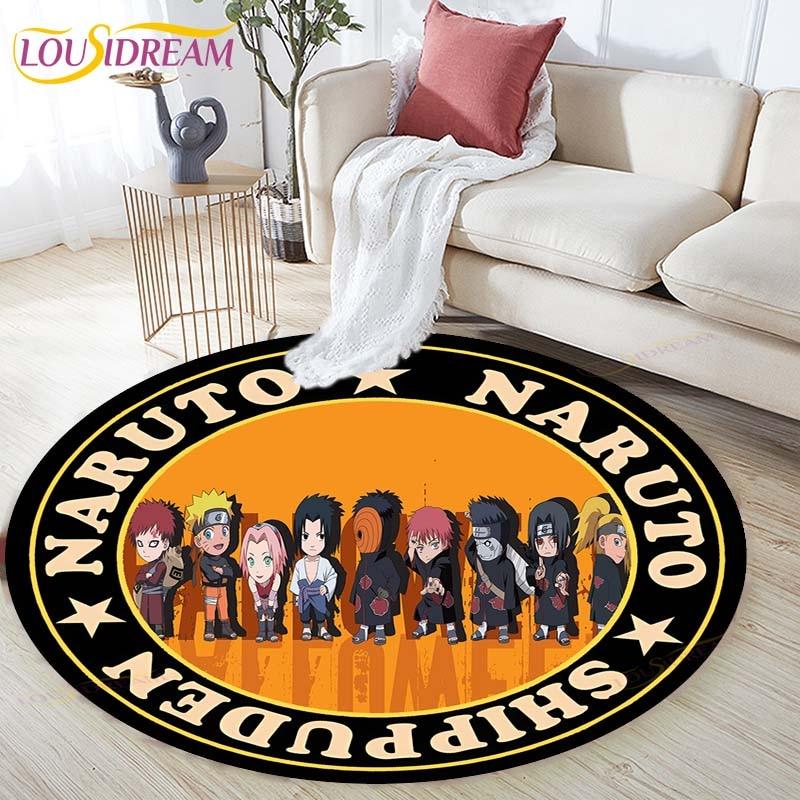 Cartoon Naruto Round Children Carpet Simplicity Animal Bunny Bee Pattern Children Flannel Carpet Baby Hand Print Carpet