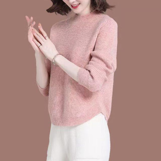 Women's Versatile Round Neck Stylish Knit Pullover Sweater - Age-Reducing, Trendy & Loose Fit