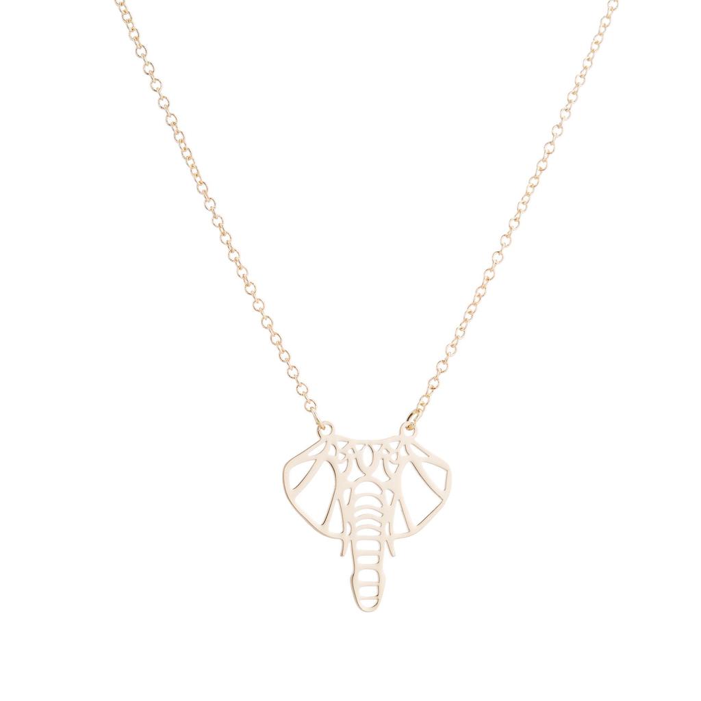 Elegant Women's Stainless Steel Origami Pendant Necklace