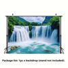 Stunning Waterfall and Forest Cliff Photography Background - Home decor polyester tapestry for birthday parties and photo shoots