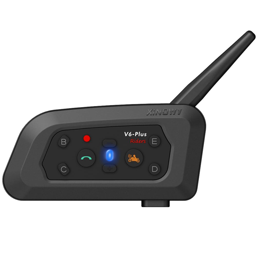 

Motorcycle Connects up to 6 Simultaneous V6 Plus Upgraded Intercom Bluetooth 12 Hours of Continuous Talk Music IP65 Up to 1500M Talk Helmet Japanese чёрный